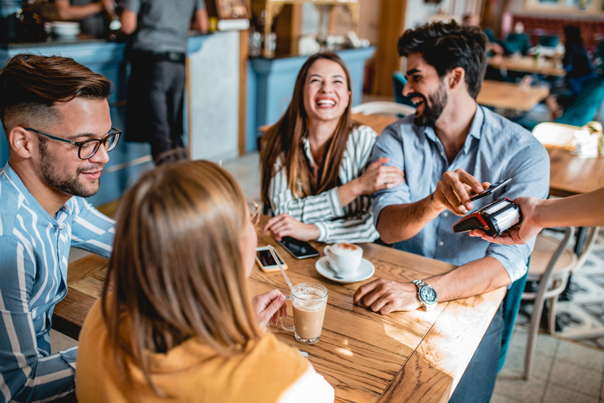 Contactless Payment In A Coffee Shop